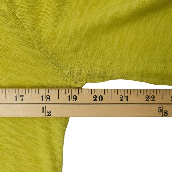 Free People We The Free T Shirt Womens M Yellow V Neck Distressed Long Sleeve - Picture 3 of 16